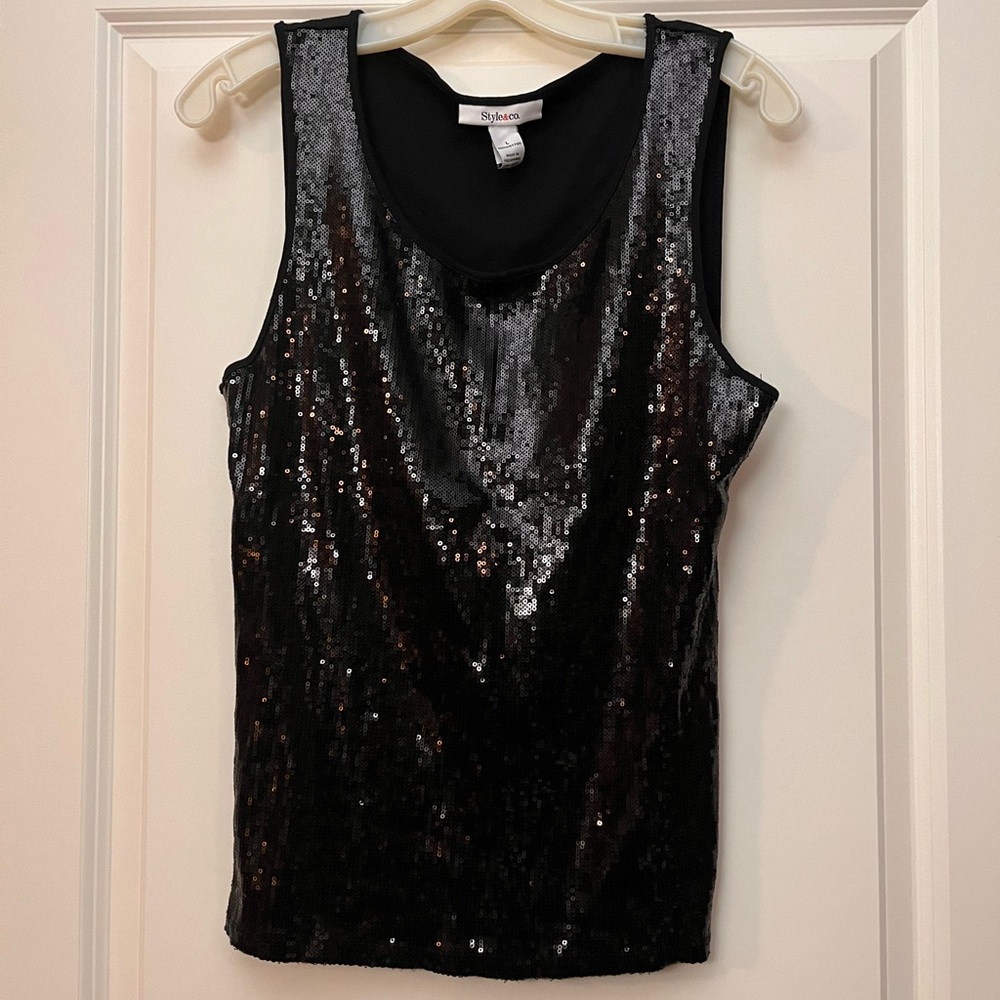 Black Sequin Top